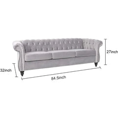 Large Sofa, Velvet Sofa Three-seat Sofa Classic Tufted Chesterfield Settee Sofa Modern 3 Seater Couch Furniture Tufted Back