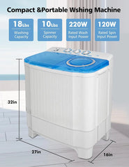 HYDREX™ Twin Tub Washer Spin Dryer